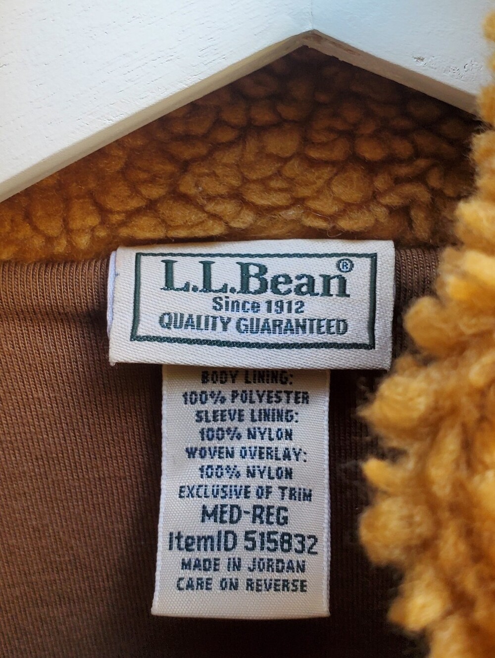 L.L. Bean Sherpa Jacket In Tan Size M - Picture 4 of 5